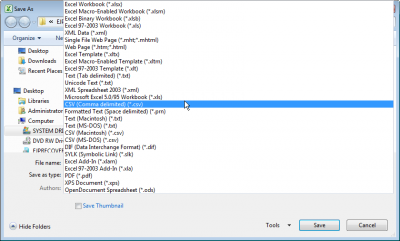 Selecting CSV in list.png