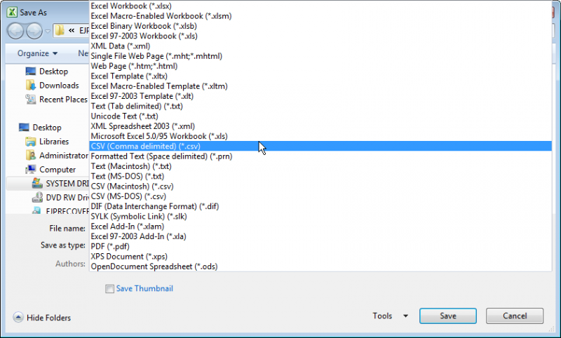 File:Selecting CSV in list.png