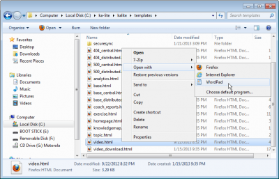 Opening video config with wordpad.png