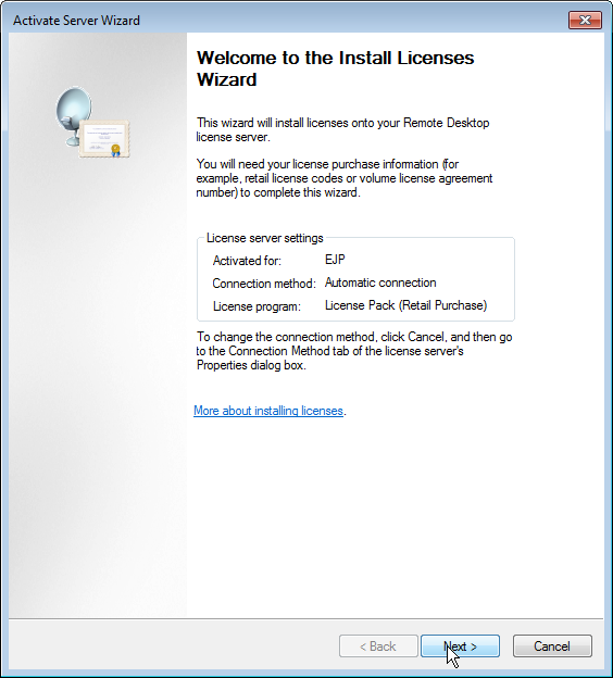 Windows Remote Desktop Services Licensing - EJP Documentation